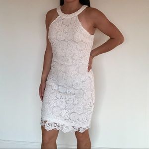 Lulus Ivory Lace Halter top dress